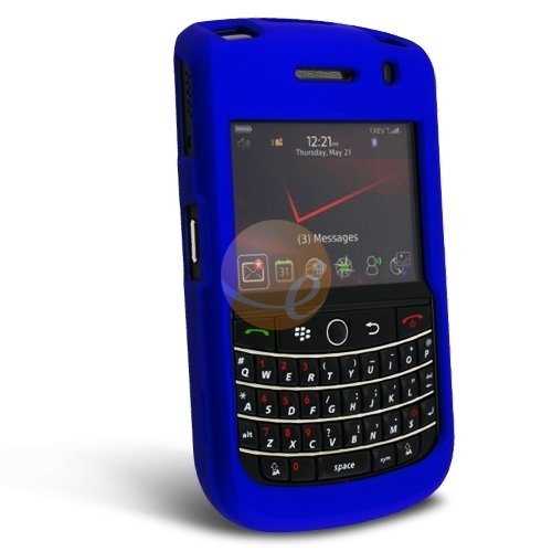 Crystal Hard BLUE Rubberized Cover Case for RIM BlackBerry Tour 9630