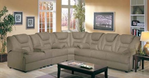 Sectional Sleeper Sofa Taupe Microfiber