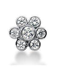 1.00 ctw Diamond flower bezel Pendant With Chain 14k Gold,pd128