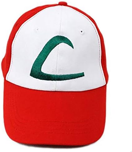 Pokemon Ash Ketchum Embroidered Red Hat Baseball Cap Cosplay