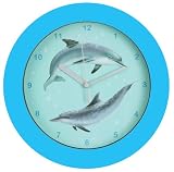 Childrens Blue Dolphin Wall Clock