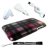 Premium Designer Hard Crystal Snap-on Case for Apple iPod Touch 2, Touch 3, 3rd Generation 8GB, 32GB, 64GB + Includes a Premium Pack 3 in 1 Travel Kit of Home and Car USB Charger with Retractable USB Data Sync Cable