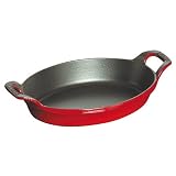 Staub Oval Roasting Dish, 11 Inch, Pimento Red by Staub