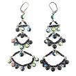 Antique Silver Plated Brass with Multi-Color Swarovski Crystal Earrings, Weight: 18.60gm Antique Silver Plated Brass with Multi-Color Swarovski Crystal Earrings, Weight: 18.60gm