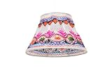Produkt-Bild: Hab & Gut (is001) Lampenschirm INDIEN STYLE, WEISS mit Blumenmuster bestickt, Baumwolle, H&ouml;he:18cm, Durchmesser:29cm