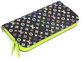 (ルイヴィトン)LOUIS VUITTON マルチカラー 二つ折ファスナー長財布 ポルトフォイユアンソリット ノワールXピスタッシュ（イエロー） M93755 並行輸入品
