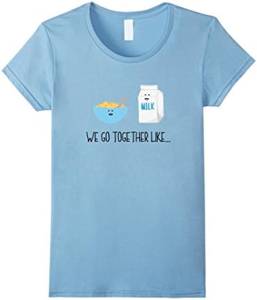 Women's We Go Together Like Milk And Cereal - Cartoon T-Shirt Small Baby Blue