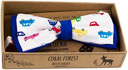 Coral Forest Kids Toddler Boys Bow Tie in Various Pattern and Print, Cars Mania Blue