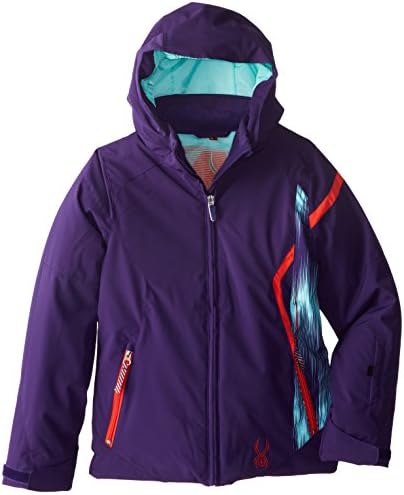 Spyder Girls Project Jacket, 12, Regal/Regal Dashed Print/Sizzle