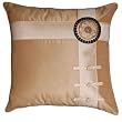 Decorative Handmade Silky Light Brown & Taupe Cushion Cover / Pillow Sham -Sunflower & Ribbon Design