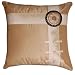 EXP Handmade Silky Light Brown & Taupe Cushion Cover / Pillow Sham -Sunflower & Ribbon Design