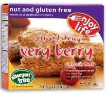 Snack Bar, Very Berry, Soft and Chewy, Gluten Free, Nut Free, 5 oz.