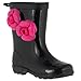 Capelli New York Jelly Flower Trim And Back Pull Loop Girls Basic Body Jelly Rain Boot
