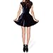 Sheoutfit Women's Hot Velvet Short Sleeve Cheerleader Skirt Dress