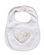 Dressed to Drool White and Pink Heart Bib