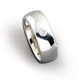 Myjewellery Hand Made 925 Sterling Silver Ring 5mm Plain Band With 3 Point Round White Diamond Size O