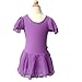 BHL Kids Girls Dance Leotard 3-14 Years Ruffle Sleeve (5-6, Purple)