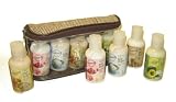 Naturally Tweed Travel Case Bag Gift Set: Moisturizing Body Cream in 5 Fragrances - Cranberry & Lemon Rind, Vanilla Bean & Shea, Honey & Oatmeal, Milk & Almond and Avocado & Olive