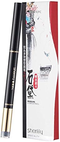 Supeva waterproof anti-perspiration dizzy Double rotating auto eyebrow pencil (deep coffee)