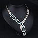 SunIfSnow Fashion Tilt One Line Blue Crystal Diamond Necklace
