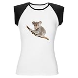 Artsmith, Inc. Women's Cap Sleeve T-Shirt Koala Bear on Branch - Black/White, S (4-6) Artsmith, Inc. Women's Cap Sleeve T-Shirt Koala Bear on Branch - Black/White, S (4-6)