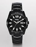 Fossil Men's AM4174 Glitz Stainless Steel Black Dial Watch