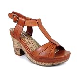 Hush Puppies Daphne Womens Leather Sandals Ladies Medium Heel - Tan