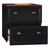 Bush Furniture Fairview Collection Lateral File, Model WC53981-03, Antique Black with Hansen Cherry Finish