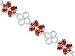 Antique Flower Design 15.50 carats total weight Oval & Round Cut Garnet Gemstone Bracelet in Sterling Silver