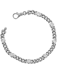 CleverEves 18Kt White Gold Flat Link Bracelet