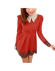 A-line Polyester Long Sleeves  Above the Knee Prom Dress  With Pearls