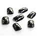 False Nails Bling Art French Fake Black Matte Crossover Squoval 24 Medium Tips