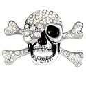 SKULL AND BONES BLACK BELT BUCKLE