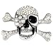 SKULL AND BONES BLACK BELT BUCKLE