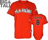 Chris Coghlan Jersey: Big & Tall Miami Marlins #8 Alternate Firebrick Authentic Cool Base&Atilde;&cent;"&Acirc;&cent; Jersey with Marlins Park Inaugural Season Patch