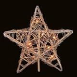 Kurt Adler 10 Light Indoor Rattan Natural Star Treetop