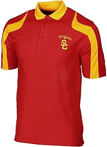 USC Trojans Cardinal Mens Wilshire Synthetic Polo Shirt (Large)
