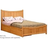 IMAGE OF Twin Size Platform Bed with Footboard Natural Maple Finish