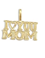 I Love You Mom Mother Pendant 14k Yellow Gold Charm