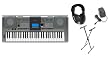 Yamaha YPT-410 61 Full-Size Touch Keyboard Bundle - Professional Headphones, Keyboard Stand, and Power Supply