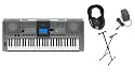 Yamaha YPT410 61 Full-Size Touch Keyboard Bundle -  Professional Headphones, Keyboard Stand, and Power Supply