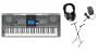 Yamaha YPT-410 61 Full-Size Touch Keyboard Bundle - Professional Headphones, Keyboard Stand, and Power Supply