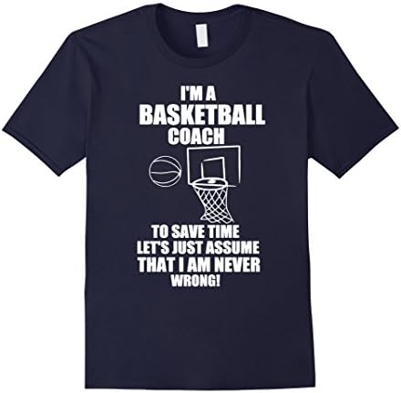 Men's Coach Basketball Shirt - Coach Basketball Never Wrong Shirt Large Navy