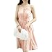 Allegra K Lady Scoop Neck Self Tie String Pullover Dress Light Pink S