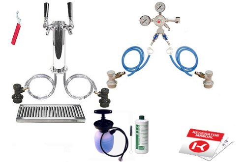 Kegco Ultimate Tower 2 Tap Home Brew Kegerator Kit Ball Lock No Tank - EBUTCK2-BLCP-NT On Sale