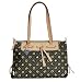 Dooney Bourke Crossword Large Zip Top Tassel Bag Purse Tote Black