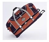 Harley-Davidson® Wheeling Travel Duffel Bag. 35- Inch. Size: 35'' x 18'' x 14'' (8820 cu.in). 99635-RUST/BLK