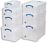 Really Useful Storage Box Plastic Lightweight Robust Stackable 18 Litre W390xD480xH200mm Clear - Ref 18C
