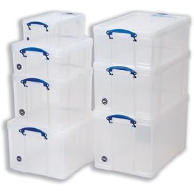 Really Useful Storage Box Plastic Lightweight Robust Stackable 18 Litre W390xD480xH200mm Clear - Ref 18C