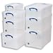 Really Useful Storage Box Plastic Lightweight Robust Stackable 18 Litre W390xD480xH200mm Clear - Ref 18C